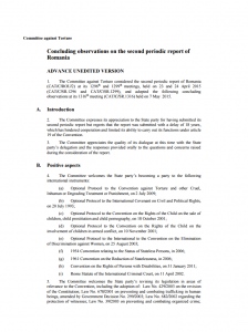 Vezi documentul original „Concluding observations on the second periodic report of Romania” (EN)