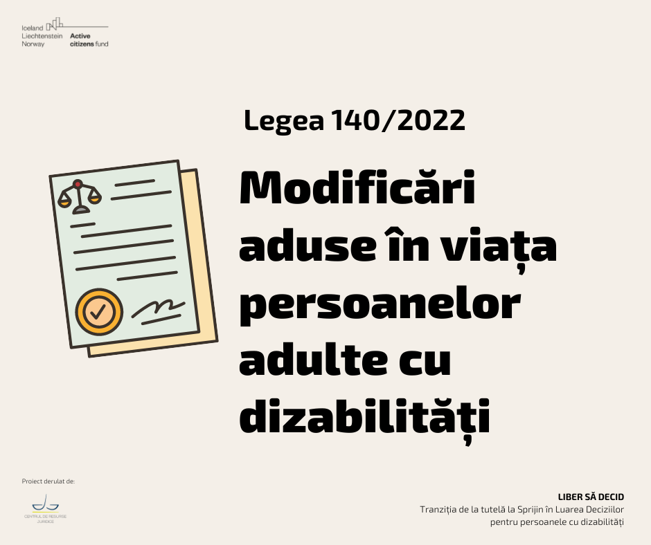 Modificări aduse în viața persoanelor adulte cu dizabilități